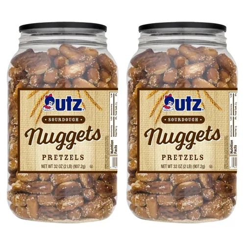 Miniatura 13 de UTZ Pretzels duros de masa madre rotos a la antigua, barril de 64 onzas, torsión clásica de nudo de pretzel grande y grueso, pretzel crujiente
