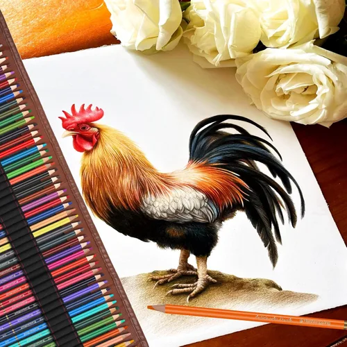Miniatura 6 de Heshengping Juego de 48 lápices de colores para dibujo y bocetos para libros para colorear, kit de dibujo, suministros de arte con estuche de lona