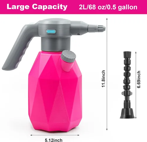 Miniatura 5 de SideKing Botella Rociadora Eléctrica de 0.5 Galones Nebulizador de Plantas para Plantas de Interior/Exterior, Regadera Automática de 2L Rociador
