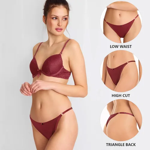 Miniatura 2 de Aijolen Tanga de algodón para mujer, ropa interior ajustable para mujer, bragas de cintura baja para mujer, no se ven