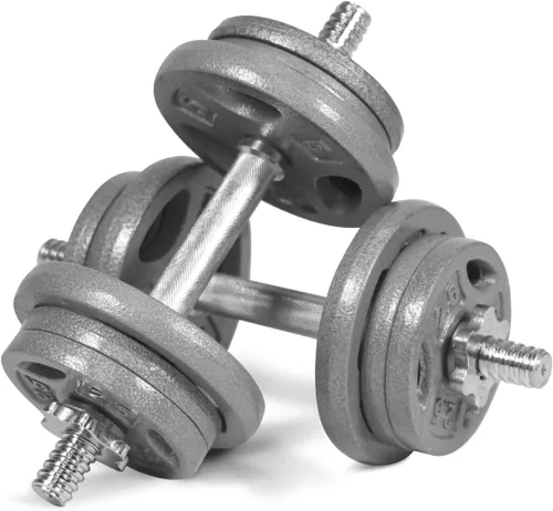Miniatura 14 de WF Athletic Supply Juego de mancuernas ajustables con mango de barra recta o rizado EZ roscado cromado de 1 pulgada, entrenamiento de fuerza