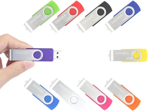 Miniatura 14 de Unidad flash de 16 GB, paquete de 5 unidades de pulgar ENUODA de 16 GB, diseño giratorio USB 2.0, memoria USB 2.0, unidad de bolígrafo para 16GB* 5