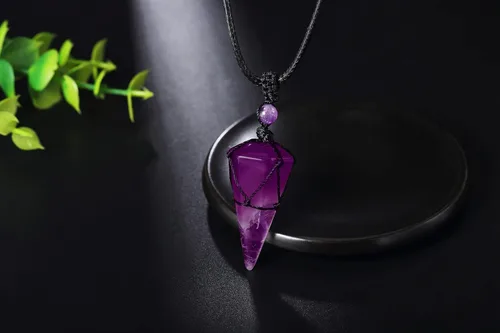 Miniatura 6 de XIANNVXI collar de piedras preciosas de cristal curativo con colgante de pirámide y cadena ajustable, joyería de cuarzo natural reiki para hombres