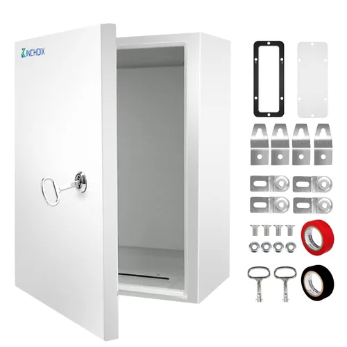 Miniatura 8 de Caja Eléctrica Exterior 12 x 12 x 8'' Gabinete NEMA 4X Caja de Acero Impermeable Caja de Conexiones Eléctrica Bloqueable Gabinete Eléctrico Exterior