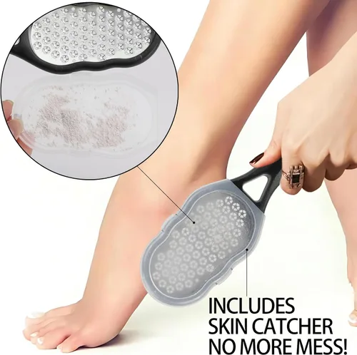 Miniatura 4 de 2 limas de pies con recolector de piel, raspador de pies de acero inoxidable, removedor de callos, pedicura, rallador de pies, limpiador de piel