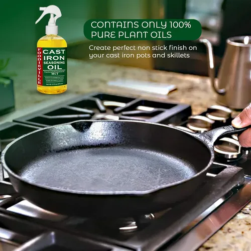 Miniatura 6 de Creation Farm - Acondicionador antiadherente de aceite de hierro fundido para condimentos, planchas, parrillas de barbacoa, parrillas planas, hornos