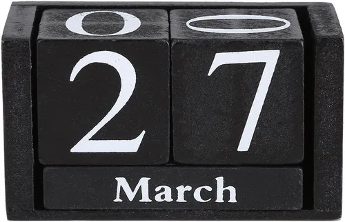 Calendario de madera, bloque de calendario perpetuo europeo, bloque de escritorio, agenda anual, calendario mensual, fecha, escritorio, oficina,