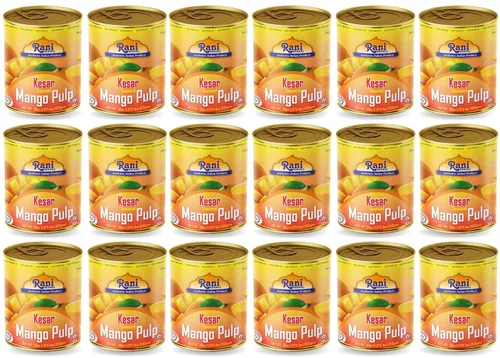 Miniatura 18 de Puré de pulpa de mango Rani (hace batidos de mango Lassi) Alphonso endulzado 30 onzas (1.875 libras) 29.98 oz ~ Kosher Todo natural Sin OMG