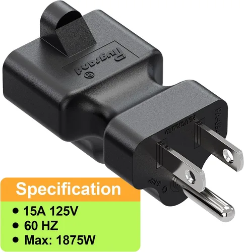 Miniatura 9 de [4 en 1] Enchufe de CA doméstico de 15 amperios a adaptador de hoja T de 20 amperios, 5-15P a 5-15R/5-20R /6-15R / 6-20R, adaptador de corriente