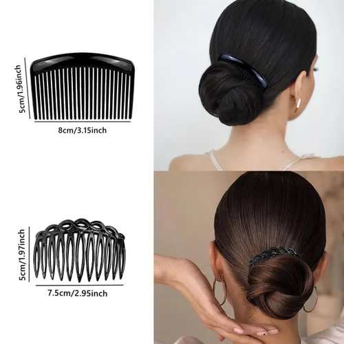 Miniatura 2 de Juego de 24 peines laterales para el cabello, estilo francés, de plástico ligero, 11/25 dientes, accesorios para el cabello para mujeres y niñas