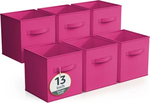 Miniatura 21 de Sorbus - Contenedores de almacenamiento de 11 pulgadas, cestas plegables de tela para organizar despensa, armario, estante, caja de juguetes, cubo