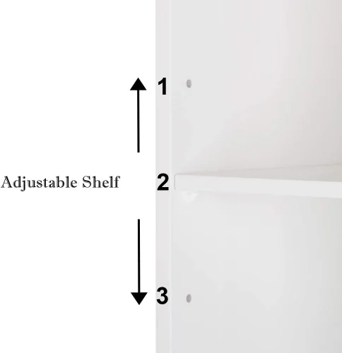 Miniatura 6 de Karl home - Gabinete de medicina de madera para baño, montado en la pared, acabado blanco, con una puerta de espejo y estantes ajustables para baño