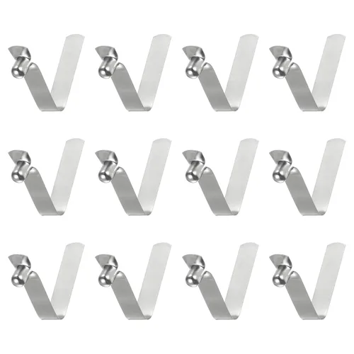 Miniatura 7 de HARFINGTON 12 unids botón único kayak paleta broche resorte clip 0.630x0.220 in 65Mn resorte acero en forma de V hueco elevación telescópica tubo