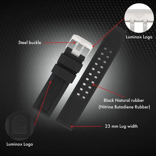 Miniatura 7 de Luminox - Correa de reloj genuina - Correa de repuesto de 0.748 in, 0.787 in, 0.866 in, 0.906 in, 0.945 in - Correas de reloj para hombres - Correas