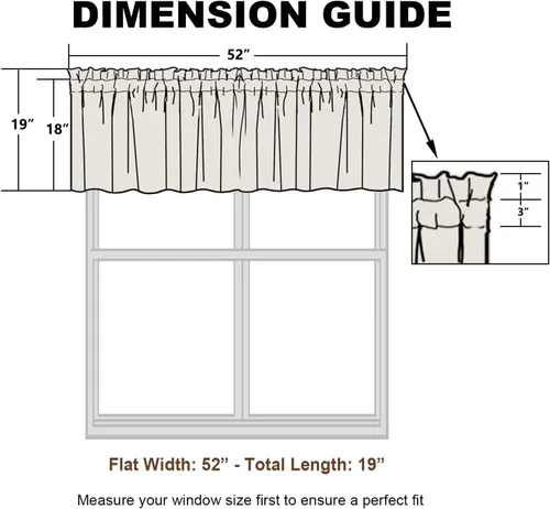Miniatura 7 de VOGOL Cenefas azules para ventanas pequeñas, cenefas de ventana con estampado de hojas para sala de estar, cortinas cortas con bolsillo para barra