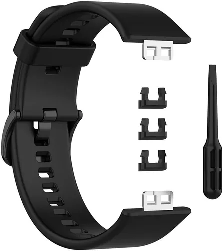 Miniatura 2 de Watch Strap compatible with Huawei Watch Fit,Adjustable Silicone Sports Strap Replacement Band for Huawei Watch Fit Smart Watch Negro + azul oscuro
