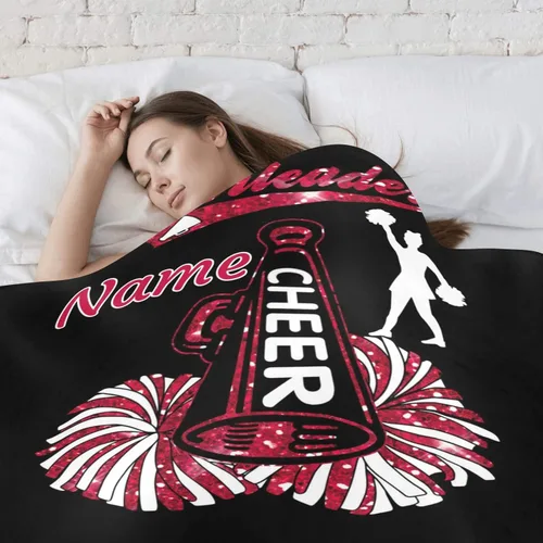 Miniatura 4 de Manta de bebé personalizada de animadora roja con nombre, manta de forro polar suave para niñas y niños, recién nacidos, regalo de cumpleaños, 40 x