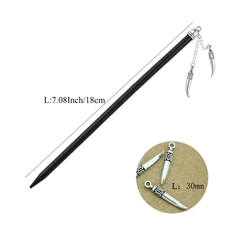 Miniatura 3 de Palos de pelo retro para cabello largo, simples horquillas chinas para mujeres, palillos de moda, accesorios para el cabello (pimienta plateada)