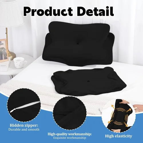 Miniatura 3 de BALAPET 2 Piezas de Funda de Almohada Cervical de Terciopelo, Funda de Almohada de Elasticidad Suave para Almohada Cervical Ergonómica, Fundas