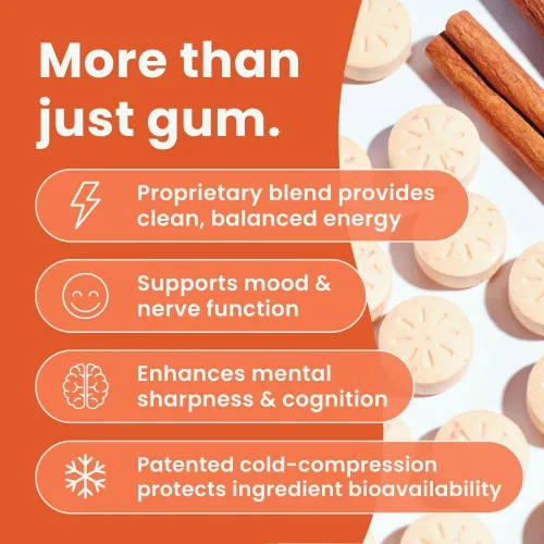 Miniatura 3 de NeuroGum Energy & Focus, canela, 12 paquetes, 9 piezas cada uno