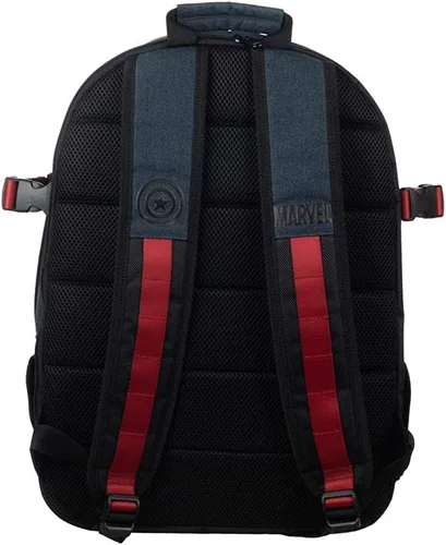 Miniatura 4 de Mochila utilitaria de superhéroe de Capitán América Comic Book, Azul Patchwork, talla única Se ajusta a la mayoría