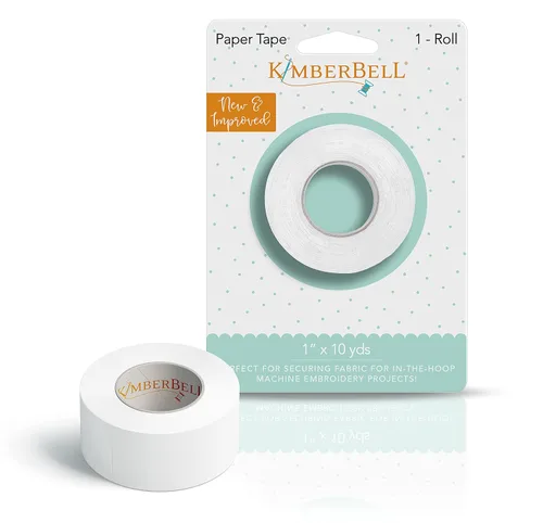 Kimberbell Cinta de papel - 1 rollo, tamaño: 1" x 10 yardas, costura y bordado a máquina, fácil fijación, sin residuos pegajosos, semitransparente,