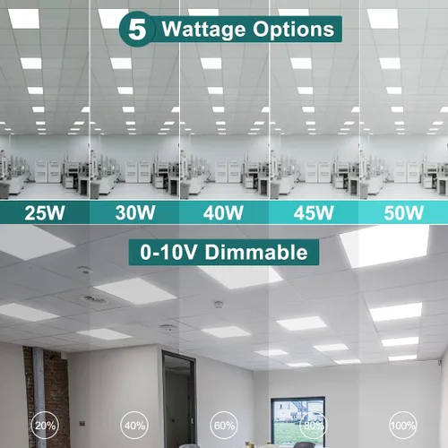 Miniatura 2 de kadision Luz LED de panel plano de 2 x 2, 50 W/45 W/40 W/30 W/25 W ajustable, 5000 K/4000 K/3500 K seleccionable, 5500LM 0-10V luces de techo