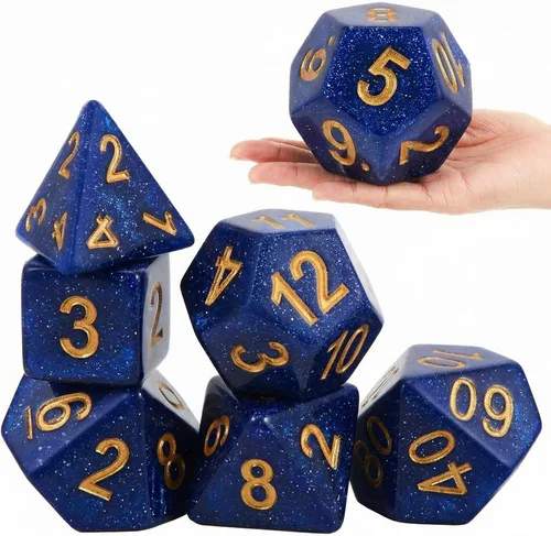 Miniatura 7 de Arrowbash 6 Piezas Dados Poliédricos Jumbo de Espuma de 3.94 Pulgadas, Juego de 6 Dados Poliédricos de 4, 6, 8, 10, 12 Lados, Regalos