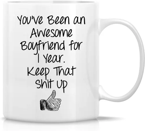 Miniatura 11 de Retreez - Taza divertida con texto en inglés "Once in A While Someone Amazing Comes Along", 325 ml, tazas de café de cerámica, regalos de cumpleaños
