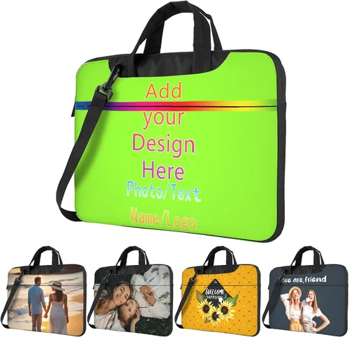 Miniatura 23 de Funda personalizada para laptop personalizada, añade tu foto, texto, maletines para portátil Púrpura2