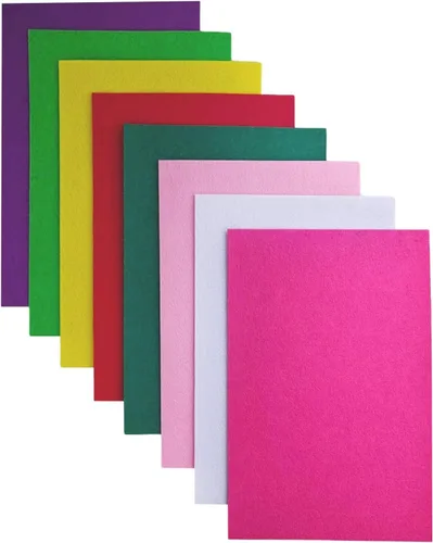 Miniatura 20 de Jtnohx - Fieltro rígido, hojas de fieltro de 2 mm de grosor para manualidades, cuadrados de tela de fieltro dura de 20,3 x 30,5 cm, 8 piezas