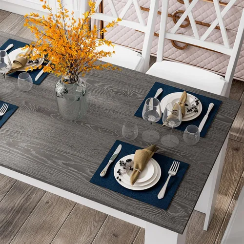Miniatura 8 de Giantex Mesa de comedor de madera, mesa de cocina moderna para 4, mesa de comedor rectangular para cocina, comedor, sala de estar, muebles
