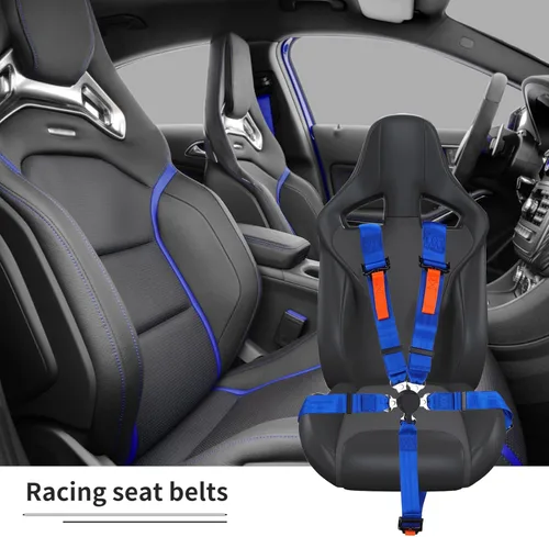 Miniatura 7 de Yakitoko Arnés de seguridad universal de 5 puntos, juego de 2 pulgadas, compatible con Go Kart, UTV, ATV, azul para carreras