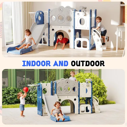 Miniatura 4 de GITAWUSA Juego de tobogán para niños pequeños 8 en 1, juego de juego para interiores y exteriores para niños de 1, 2 y 3 años, tobogán para escalar