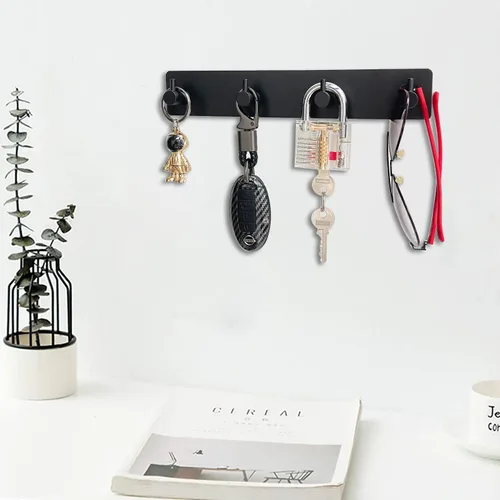 Miniatura 3 de Soporte para llaves de pared, ganchos decorativos para pared, organizador de llaves adhesivo adhesivo, ganchos de acero inoxidable para colgar