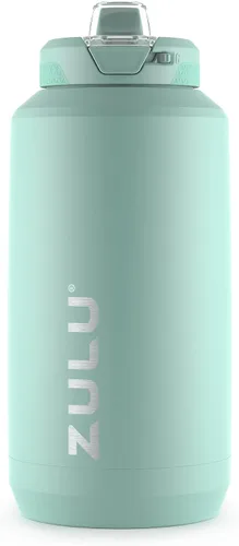 Miniatura 13 de ZULU Goals - Botella de agua de acero inoxidable con gran capacidad, aislada al vacío Jarra reutilizable con asa Tapa a prueba de fugas