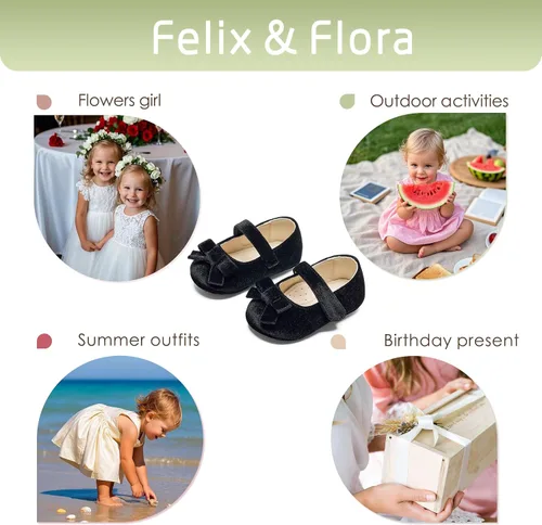 Miniatura 116 de Felix & Flora Zapatos de bebé de suela suave - Zapatos de bebé para caminar, mocasines, suela de goma, zapatos de cuna