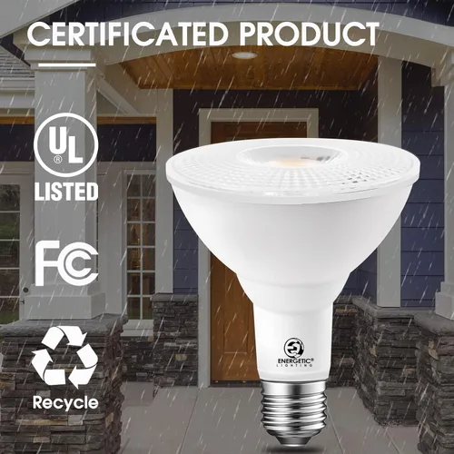 Miniatura 6 de Bombillas LED PAR30 de Energetic, luz de inundación para interiores y exteriores de 10 vatios (equivalente a 75 vatios), 3000 K blanco cálido, 1000