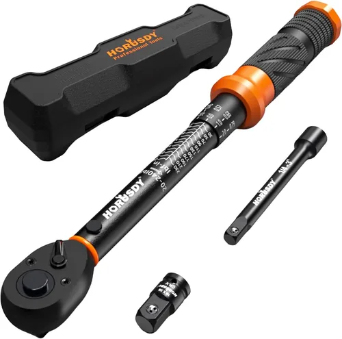 Miniatura 10 de HORUSDY Juego de 5 llaves dinamométricas de 3/8" (5–45 ft-lb/ 6.8–61 Nm) – Llave dinamométrica de accionamiento de 3/8" con extensión de 3