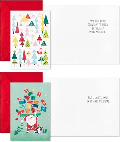 Miniatura 5 de Hallmark - Tarjetas de Navidad (6 tarjetas con sobres) Papá Noel conduciendo un auto rojo