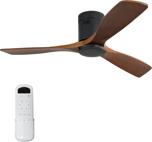Miniatura 23 de Sofucor - Ventilador de techo de 52 pulgadas sin luces, moderno, de madera maciza, con control remoto, 5000 CFM de alto flujo de aire, motor CC
