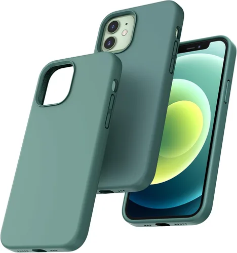 Miniatura 15 de TOCOL Funda delgada de silicona para iPhone 13 de 6.1 pulgadas, ajuste preciso, antideslizante, protección contra caídas, verde alpino