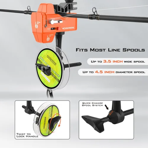 Miniatura 3 de KastKing Kalibrate - Enrollador de línea de pesca y tijeras de trenzado de 5 pulgadas, con contador de líneas, accesorios patentados, portátil