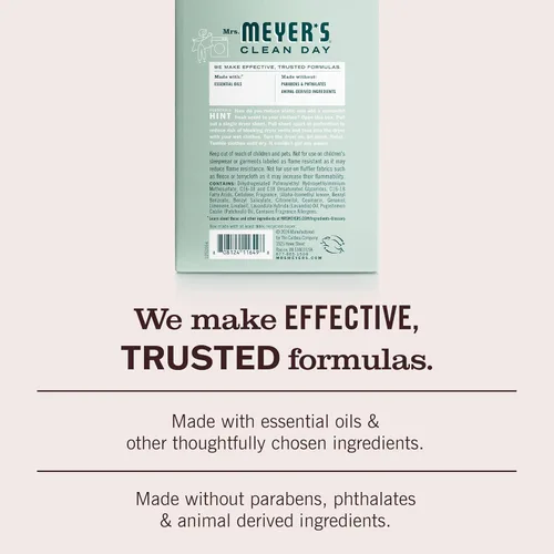 Miniatura 5 de MRS. MEYER'S CLEAN DAY - Hojas para secadora, suavizante de telas, reduce la estática, infundida con aceites esenciales, madera de abedul, 80