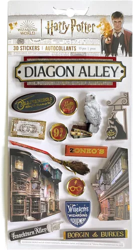 Miniatura 3 de Paper House Productions Hoja de adhesivos de álbum de recortes 3D troquelados de Harry Potter - Diagon Alley Callejón Diagon