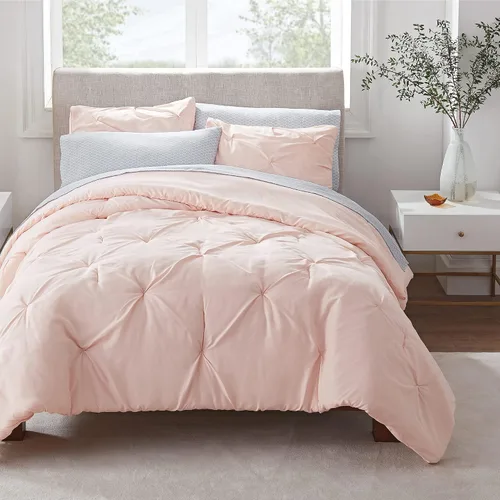Miniatura 11 de SERTA Simply Clean - Cama plisada ligera de 5 piezas en una bolsa para todas las estaciones, tamaño individual/individual XL, azul celeste