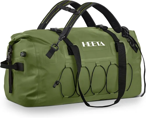 HEETA Bolsa de lona impermeable para motocicleta, mochila seca para motocicleta, 60L/80L, extra grande, bolsas de viaje con correas y asas para