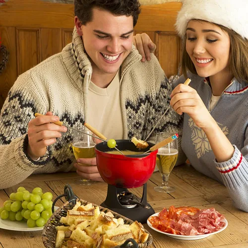Miniatura 5 de Juego de 12 tenedores de fondue de acero inoxidable, palos de fondue de queso de 9.5 pulgadas, palitos con mango de madera, resistentes al calor