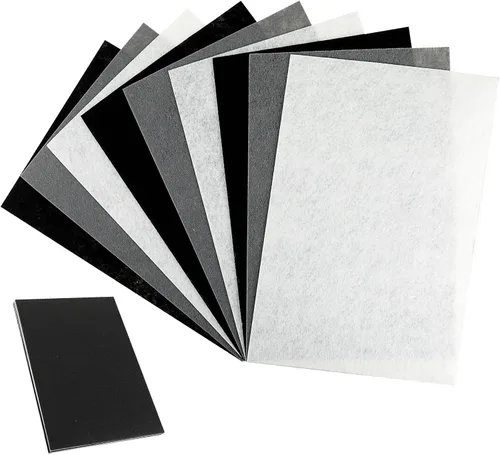 Miniatura 9 de Hojas de fieltro para manualidades, 9 piezas de 11.8 x 7.9 pulgadas, hojas de fieltro de lana rígida de tela suave, alfombra de retazos, piezas