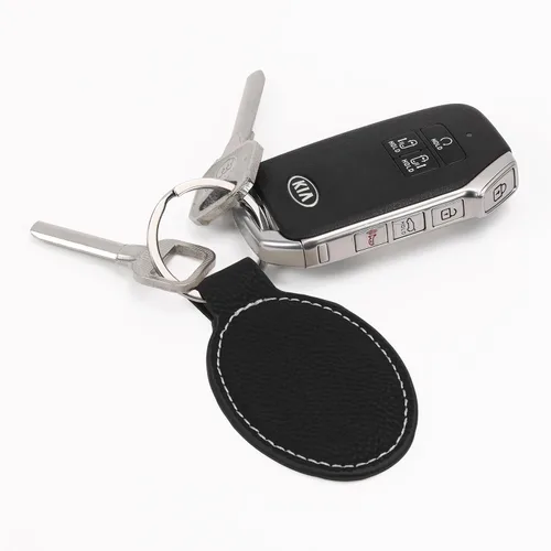 Miniatura 3 de LaserGram Llavero ovalado, retroexcavadora, grabado personalizado incluido Negro con plateado